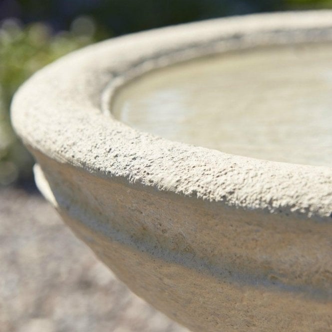 Yorkshire Rose Patterned Stone Bird Bath